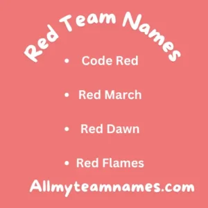 Best red team names ideas